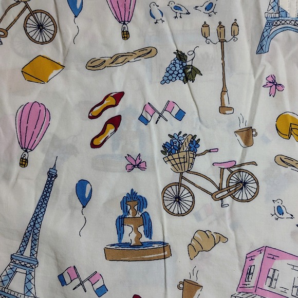 Talbots Petite Paris Print Button Down Shirt - Eiffel Tower Bicycle Print - Picture 6 of 10